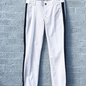 J. Crew Tuxedo Stripe Pants-Cream and Black-Size 6
